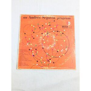 An Andres‎ Segovia Program LP Decca  DL9647 Vinyl Record